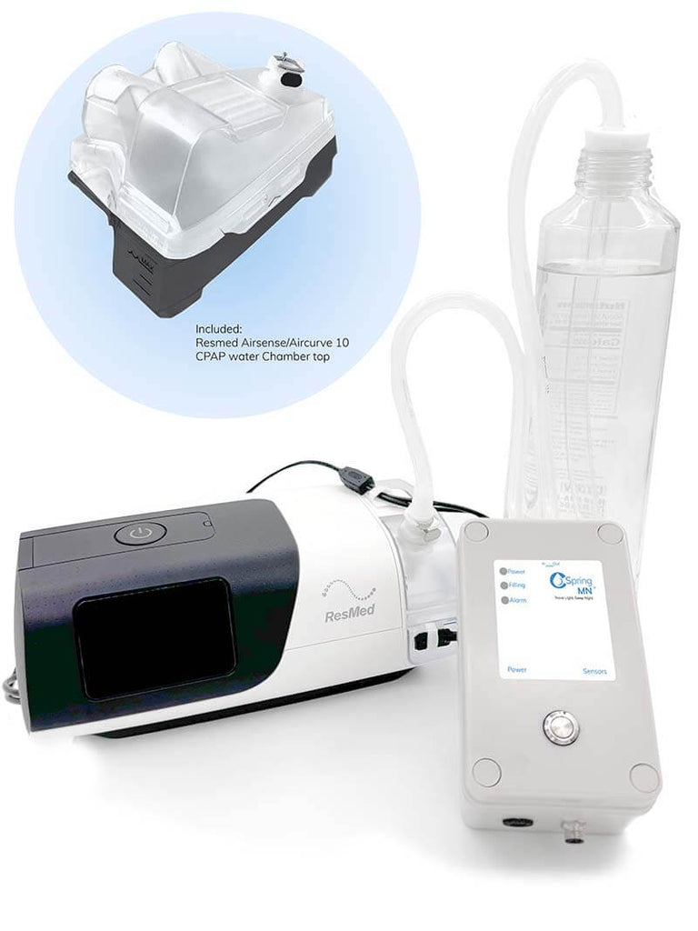 Compact and travel-friendly CSpring MINI CPAP water replenisher on a simple background, ideal for on-the-go sleep therapy solutions.